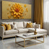 Golden Dandelion Minimalist Abstract Wall Art IV