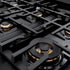 ZLINE 36" Dual Fuel Range, Gas Cooktop, Electric Convection Oven Black Stainless Steel, Champagne Bronze CDRBZ-36-CB