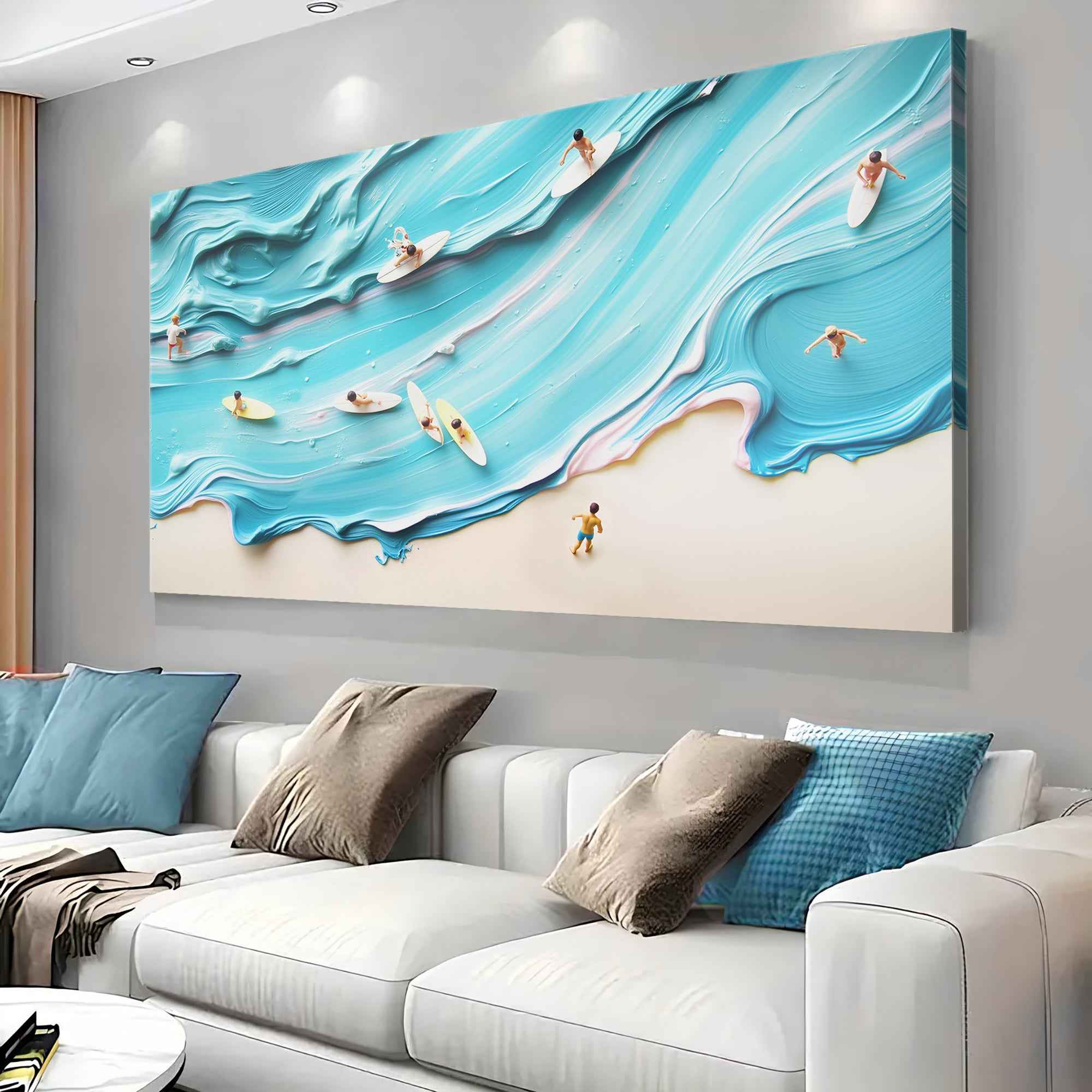 Abstract Aerial View Beach Wall Art