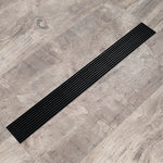 Matte Black  Linear shower drain stainless steel material 24 inch or 35.4 inch with grid cover with hair strainer and adjustment feet