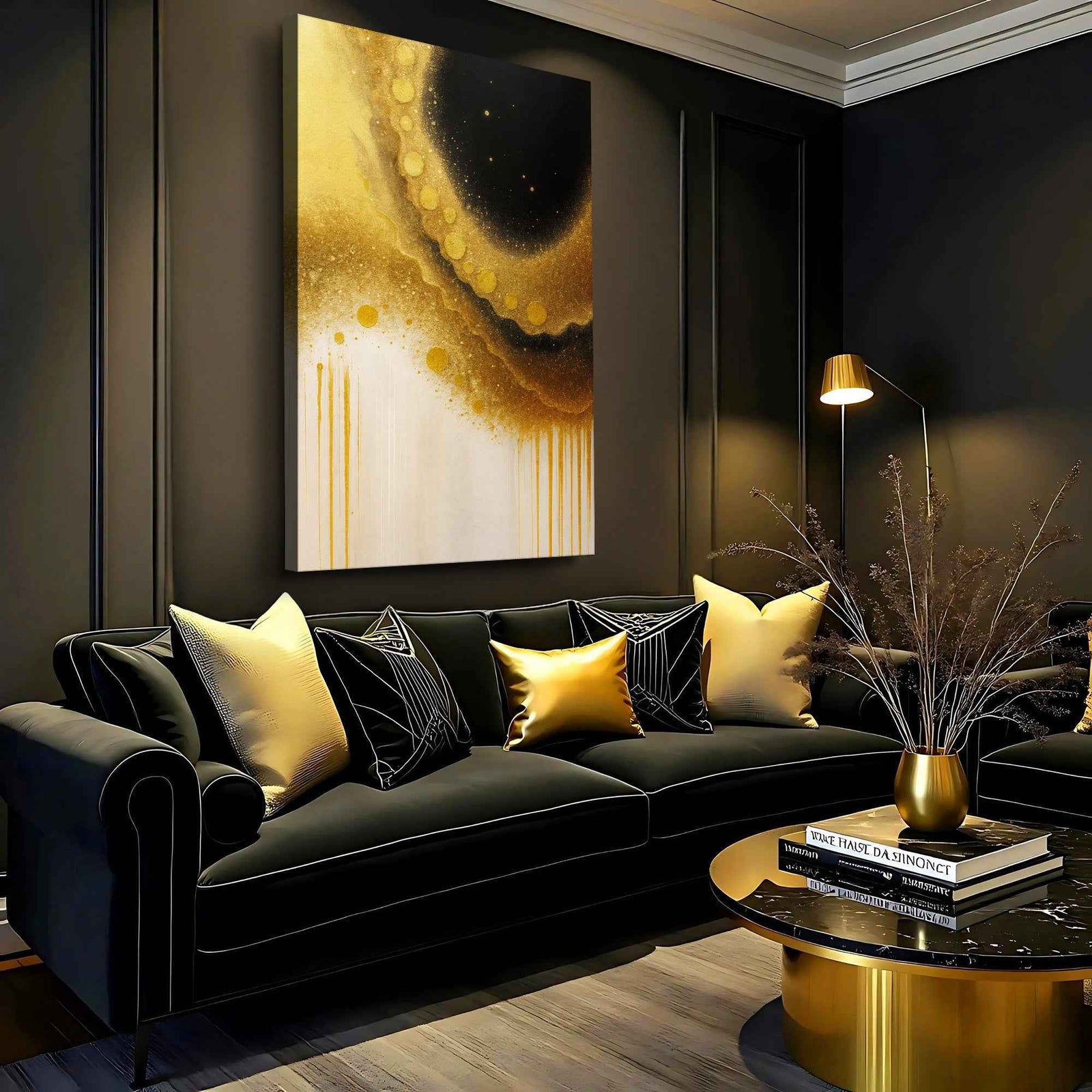 Minimalist Black and Gold Wall Art