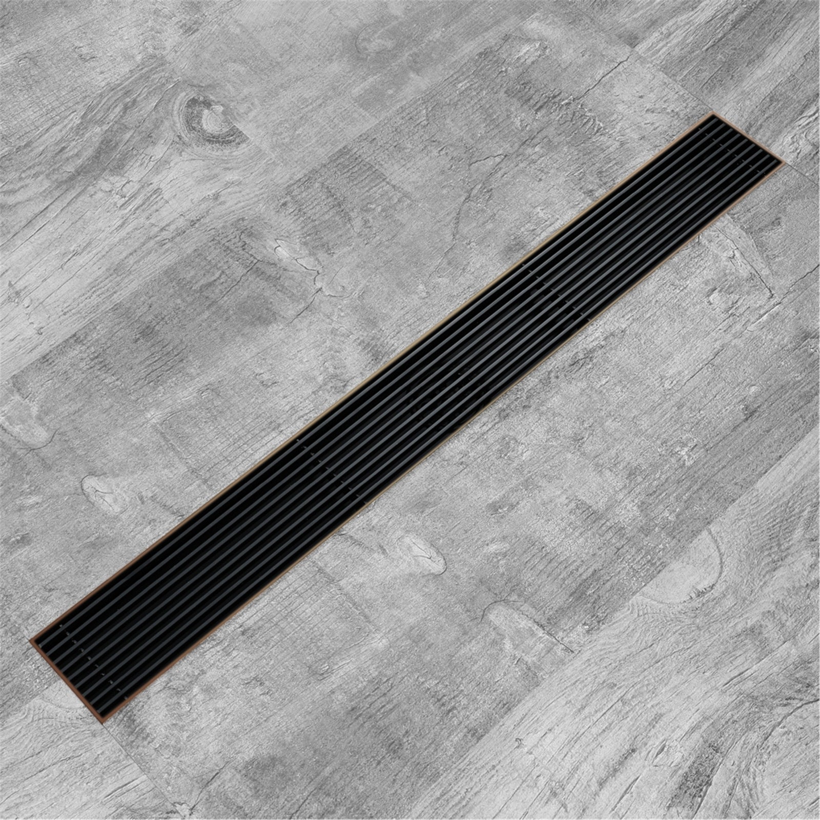 Oil Rubber Bronze Linear shower drain stainless steel material 24 inch with tile insert 2-in-1 cover with hair strainer and adjustment feet