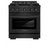 ZLINE 30 in.Gas Range, Convection Gas Oven, Black Stainless Steel, SGRB-30