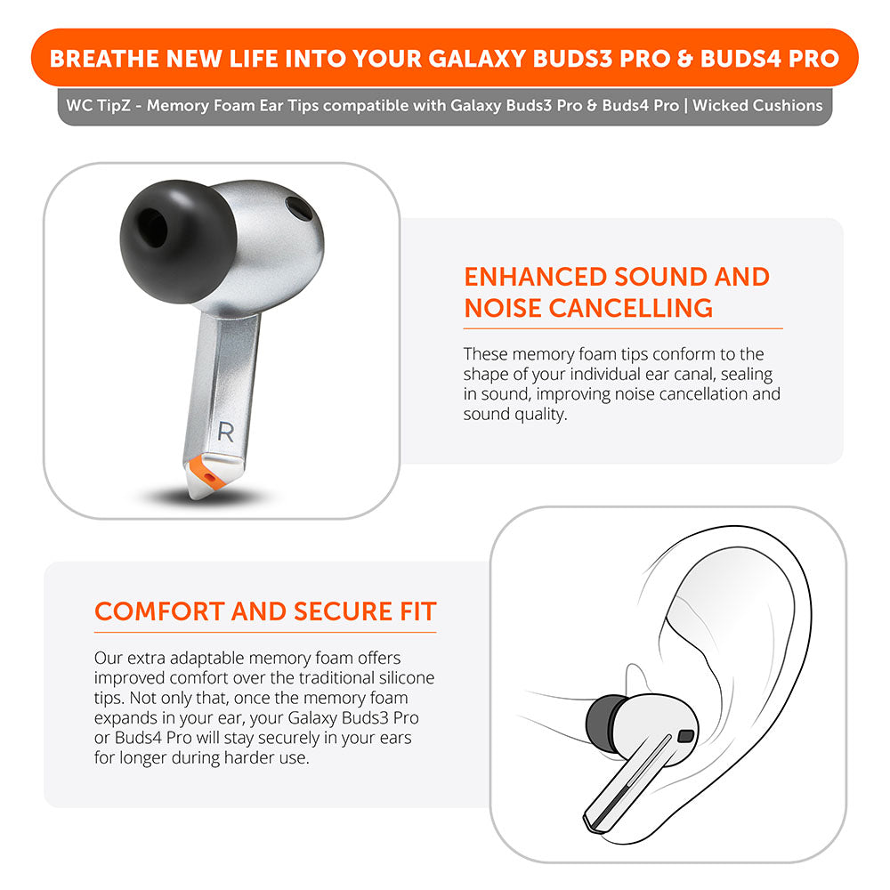 Galaxy Buds 3 Pro Memory Foam Ear Tips - WC TipZ Galaxy