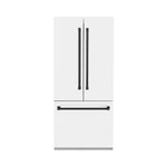 ZLINE Autograph Edition French Door Refrigerator, Internal Water, Ice Dispenser, White Matte, Champagne Bronze Accents RBIVZ-WM