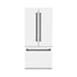 ZLINE Autograph Edition French Door Refrigerator, Internal Water, Ice Dispenser, White Matte, Champagne Bronze Accents RBIVZ-WM