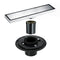 Chrome brass floor drain 11.8inch x 4.3 inch
