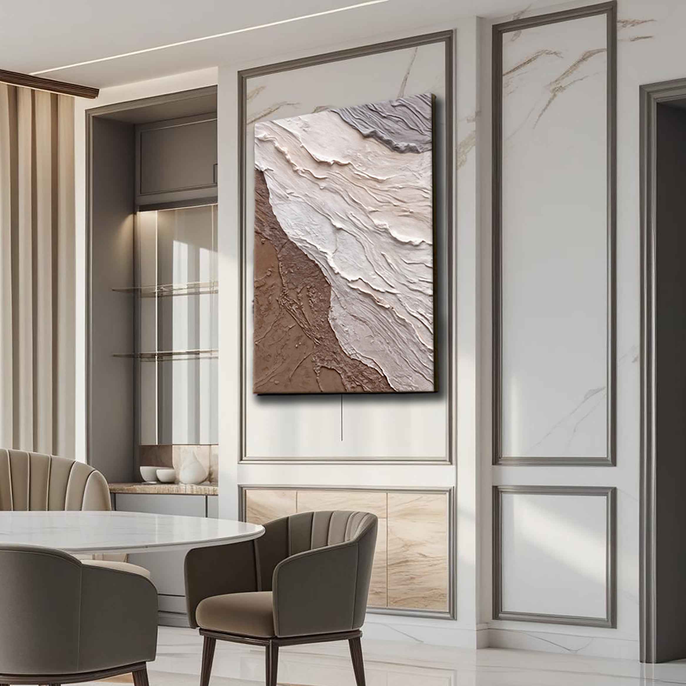 Abstract Earthy Waves Wall Art