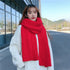 Winter Simple Soft Colorful Knitted Wool Scarf Solid Warm Scarves Lightweight Casual Couple Muffler Striped Elegant Hijab Cashmere Scarf Neck Scarf Christmas Gift For  Women
