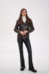 Genuine Mink Fur Embossed Leather Jacket