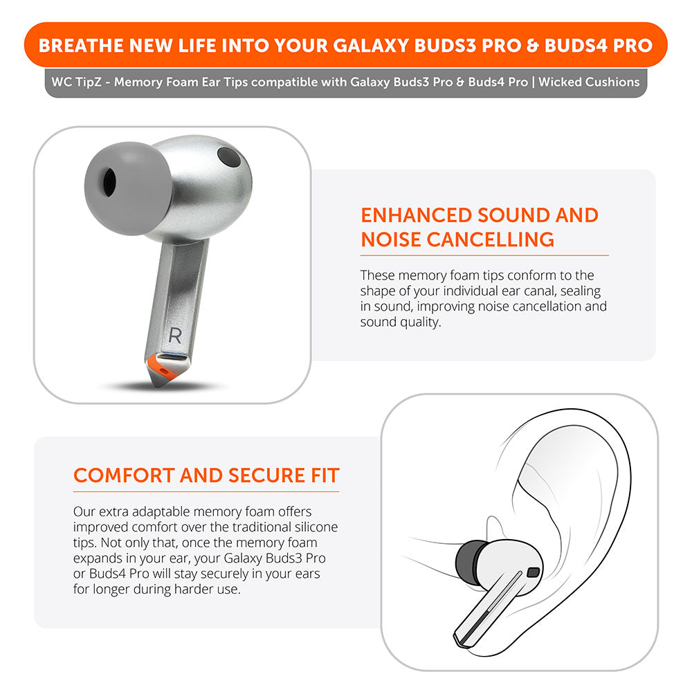 Galaxy Buds 3 Pro Memory Foam Ear Tips - WC TipZ Galaxy