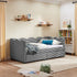 Gingham Daybed With USB Charging Port, Wave-Shaped Design