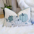 Pastel Harvest Lumbar Pillow with Embroidered Fall Accents – Misty Blue
