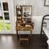 Modern Small Vanity Desk With 3 LED Lighting Modes, 3 Drawers