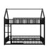Metal House Bunk Bed With Fence And Door
