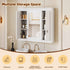 Wall Mounted Bathroom Cabinet With Mirror And 5 Shelves, Rectangular Design