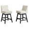 Upholstered Swivel Bar Stools With Ergonomic Design (Set of 2) - Cream White