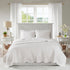 3 Piece Reversible Scalloped Edge Quilt Set White Full/Queen
