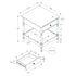 Accent - Table, 2 Tier, Square, Traditional - Walnut