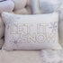 Nneka Let It Snow Ivory Velvet Lumbar Pillow with Insert 14x20