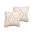 DaDa Bedding Set of 2 Charming Country Tufted Ivory Tan Ruffles Throw Pillow Covers - 18" x 18" (JHW873)