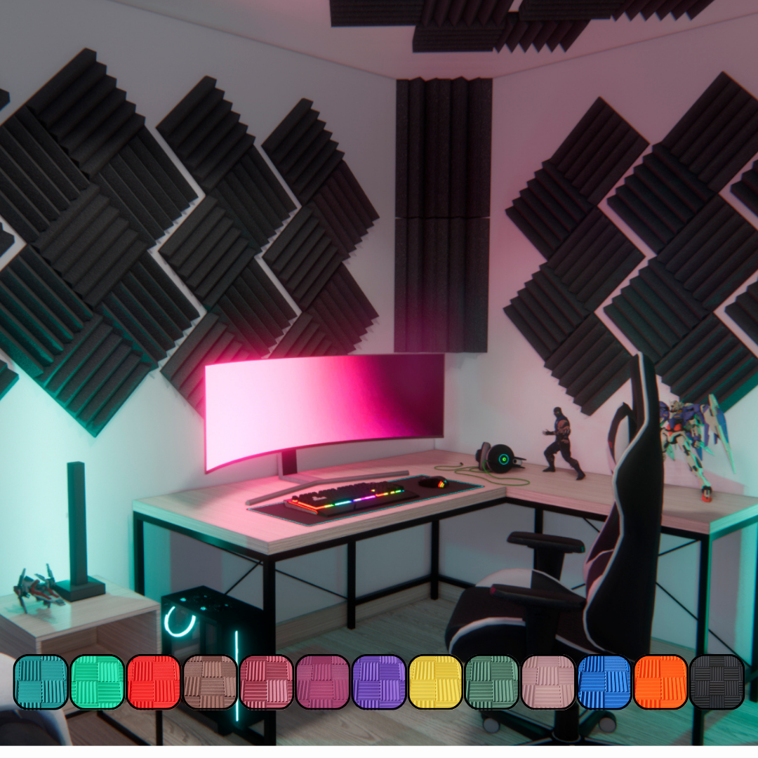 Easy Mount Acoustic Foam Kit - 12x12x2
