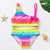 3-16Y Cartoon Two-piece Girls Swimwear Ruffle Swimsuit Bikini Set One Shoulder Beachwear Princess Two Piece Bathing Suit Children Swimwear Girls Swimsuit Bikini Set