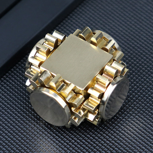 Brass Cube Gears Spinner Stress-Relieving Gadget