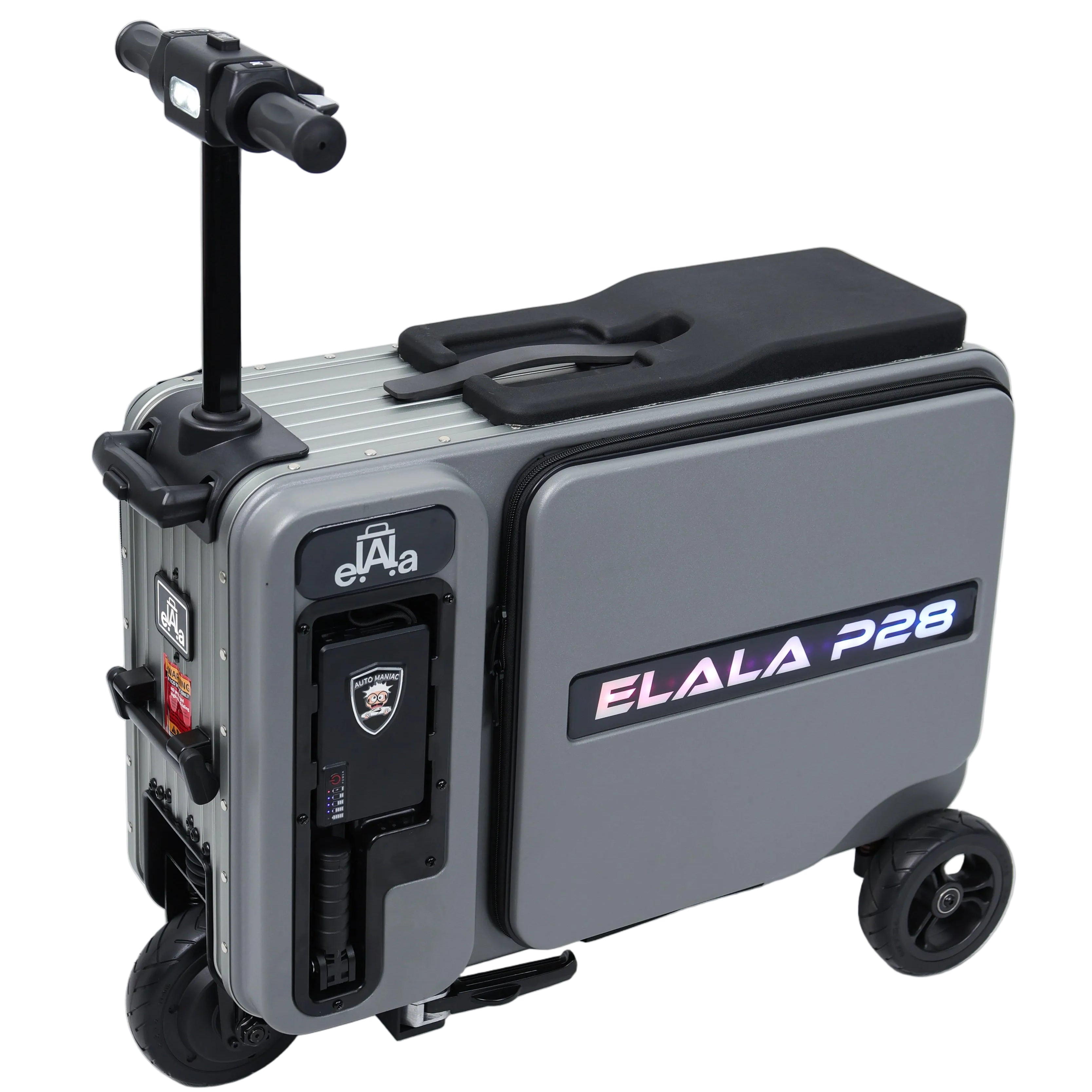 Elala P28 - Gray Motorized Suitcase