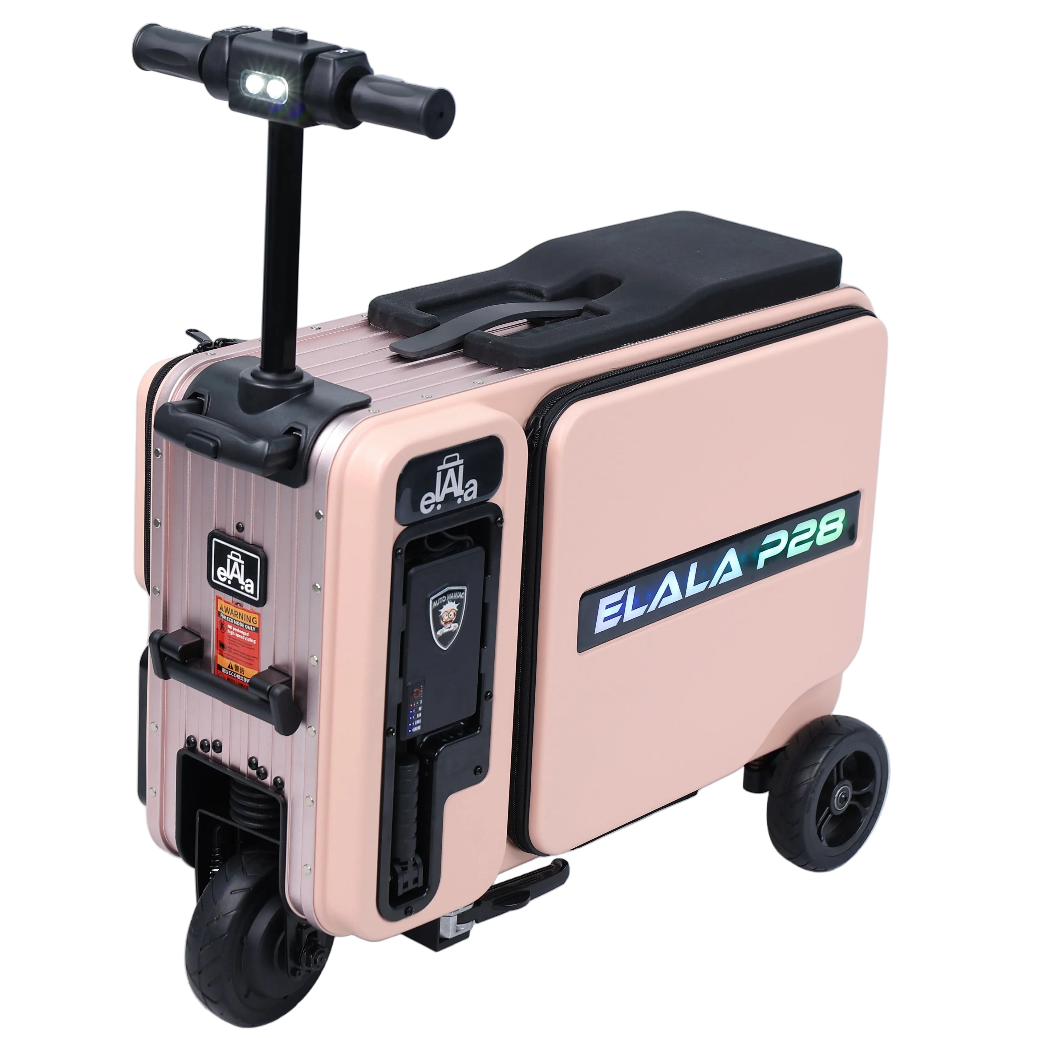 Elala P28 - Pink Motorized Suitcase