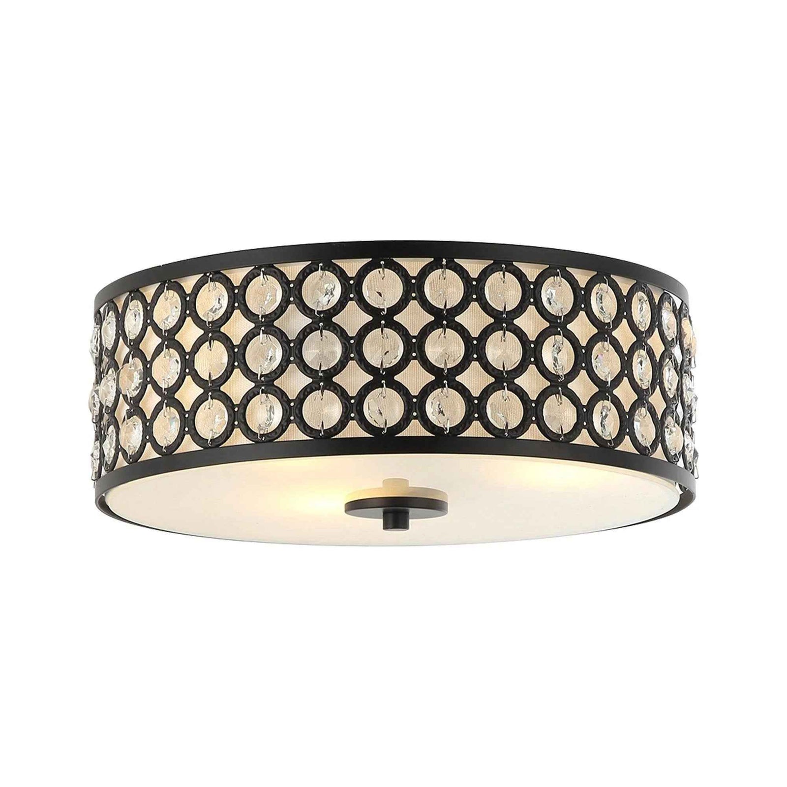 3-Light Modern LED Flush Mount Light with Crystal