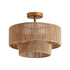 3-Light Traditional Farmhouse Wabi-Sabi Flush Mount Light