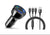 3 Port Fast LED Car Charger + 3 in 1 Cable Combo Black
