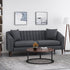Contemporary 3 Seater Sofa with Plush Accents - Fabric