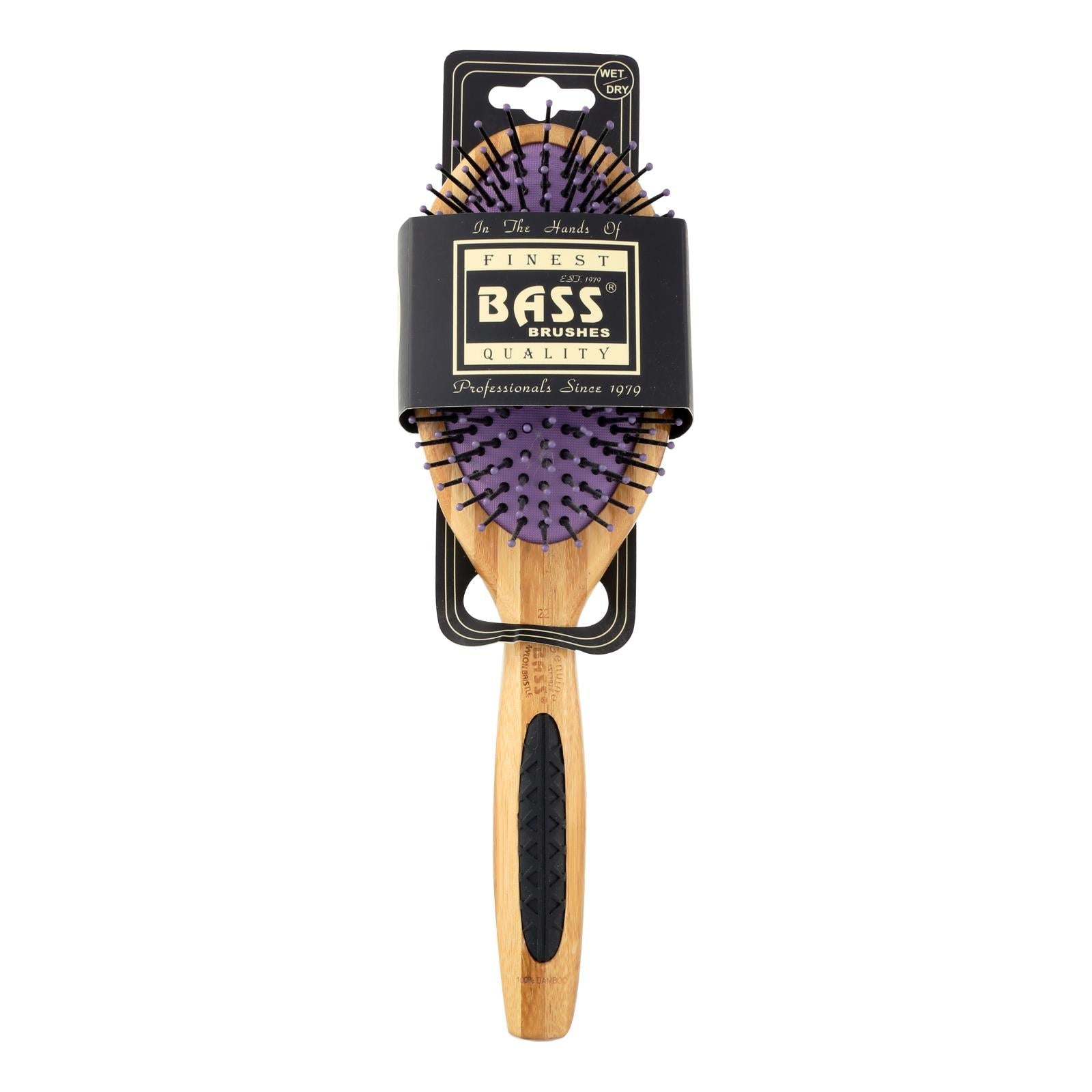 Bass Brushes Nylon Bristle Brush for Smooth Hair Styling, Large Oval