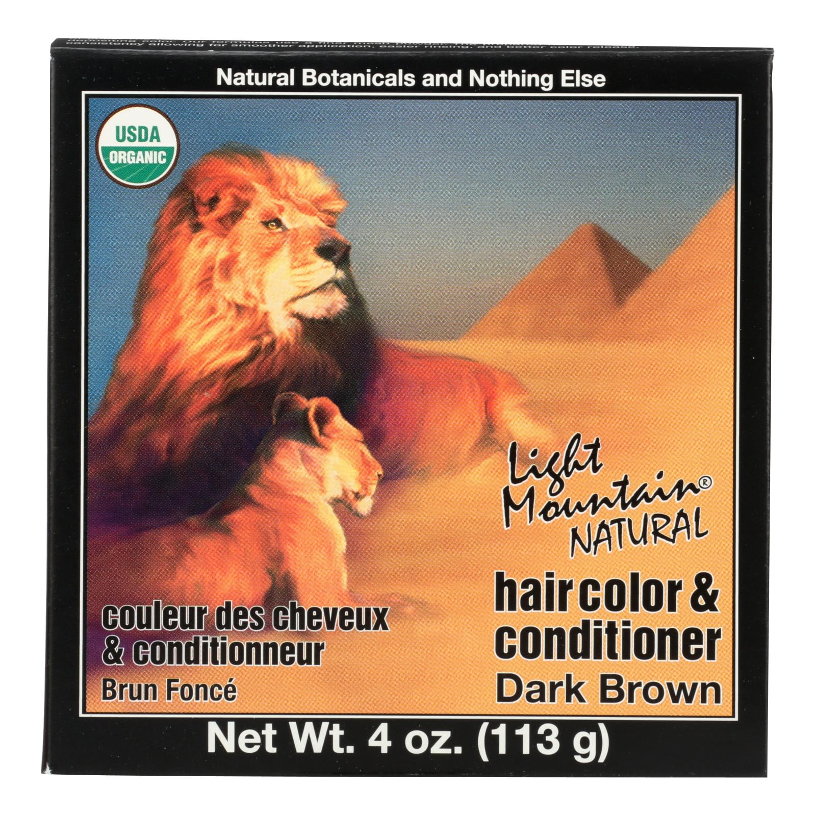 Light Mountain Organic Hair Color & Conditioner – Dark Brown (Pack of 4)