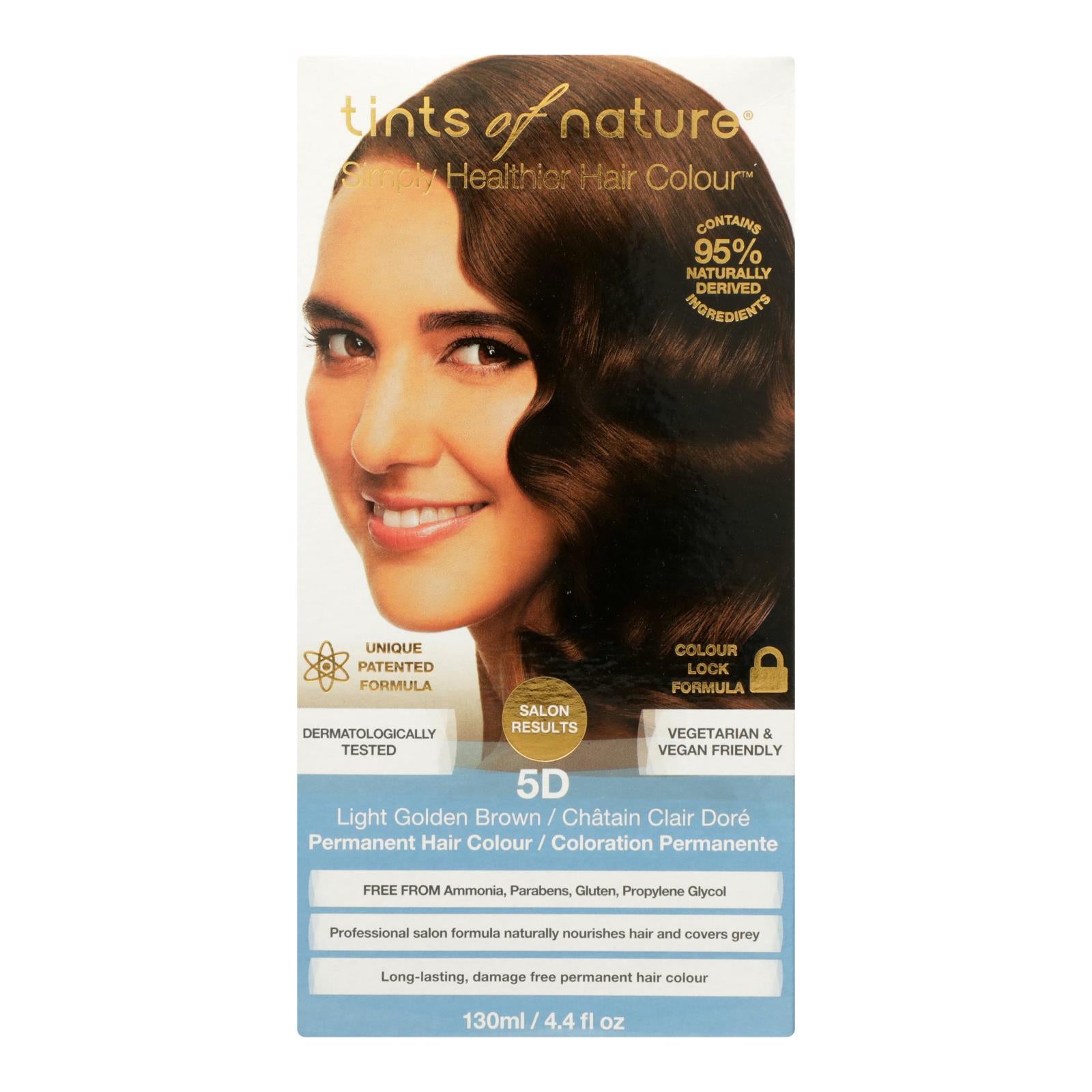Tintes Of Nature 5D Light Golden Brown Permanent Hair Color - 4.4 Fl Oz