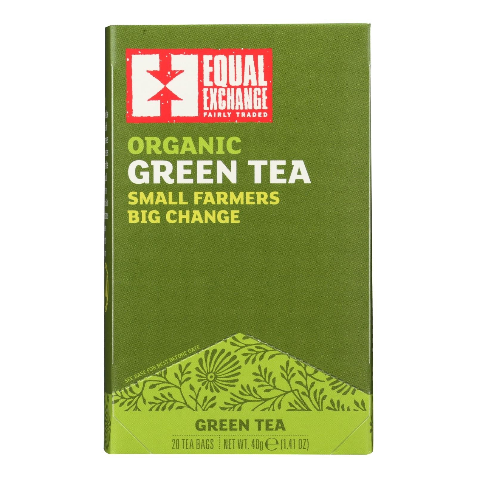 Equal Exchange Organic Green Tea, 20-Count Box Pack of 6