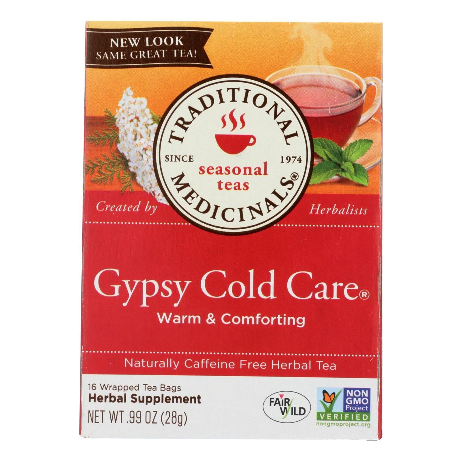 Traditional Medicinals Gypsy Cold Care Herbal Tea - 16 Tea Bags (Pack of 6) - Soothes and Relieves Cold Symptoms