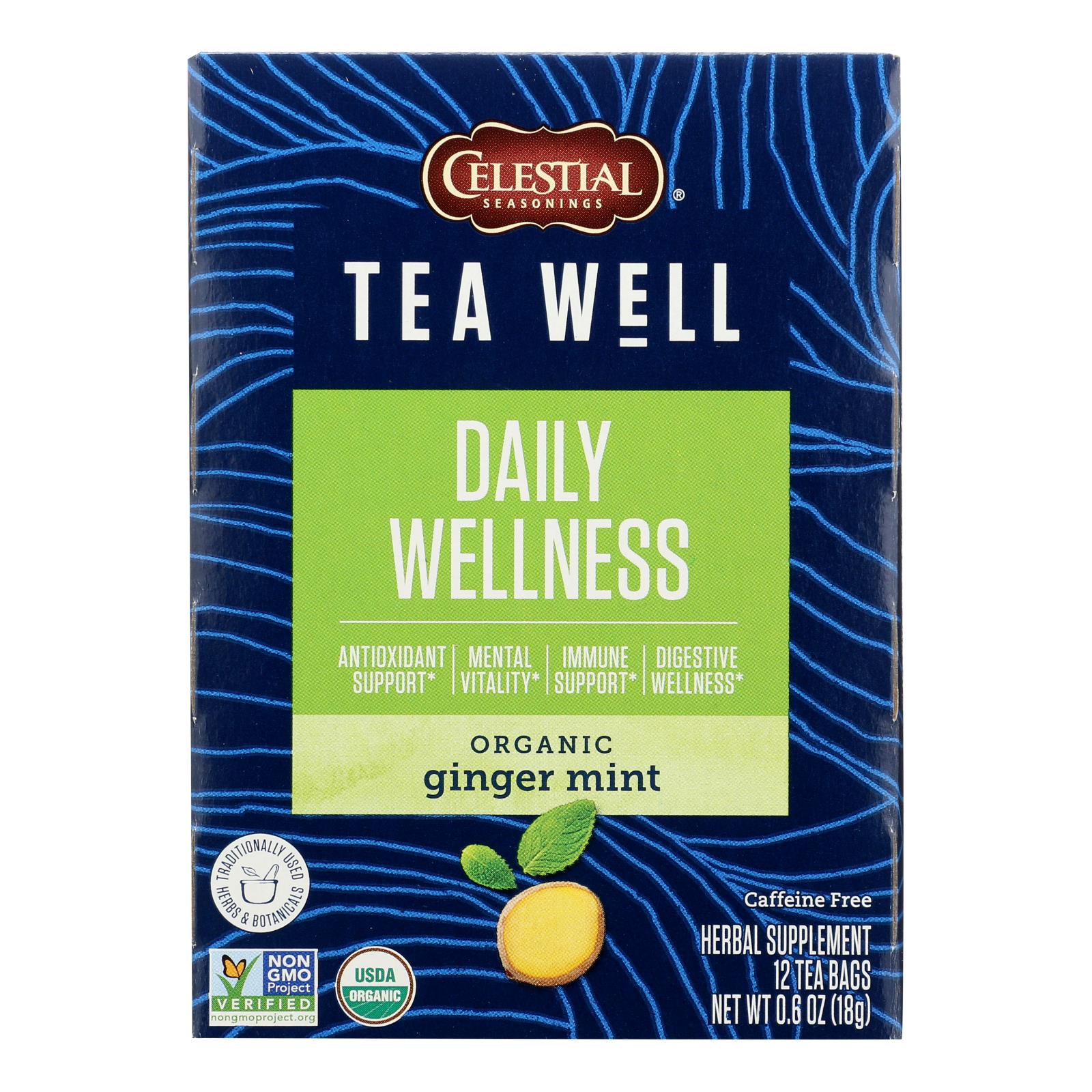 Teawell Ginger Mint Tea, 12 Count (Pack of 6)