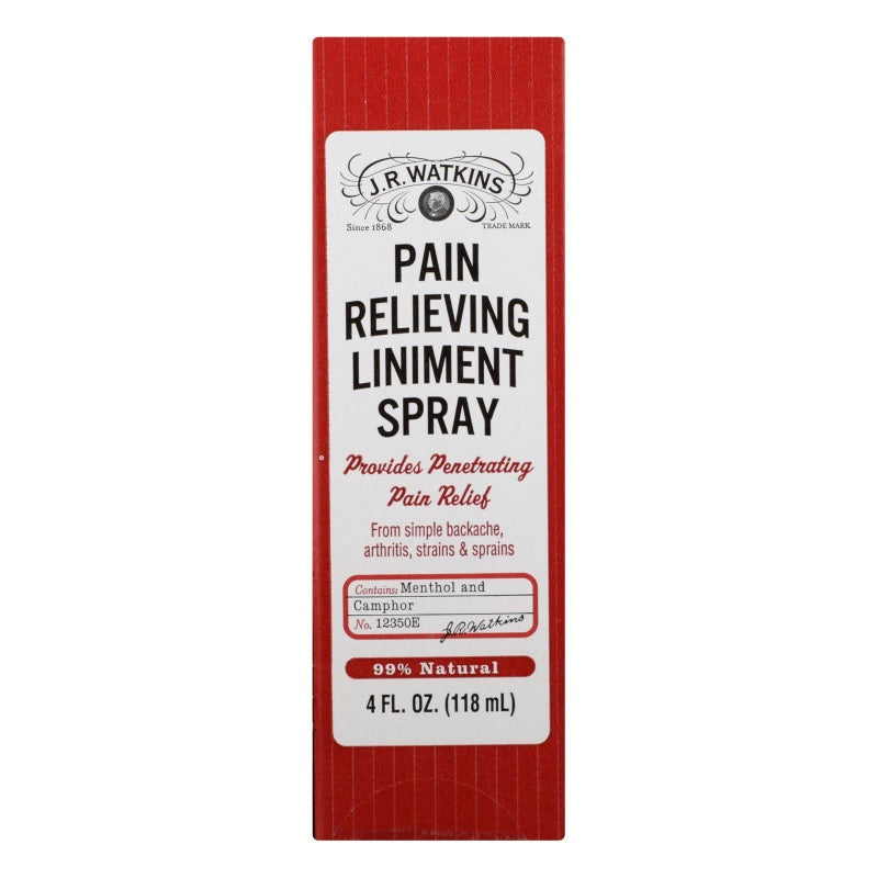 J.R. Watkins Natural Pain-Relieving Liniment Spray | Menthol & Camphor - 4 oz