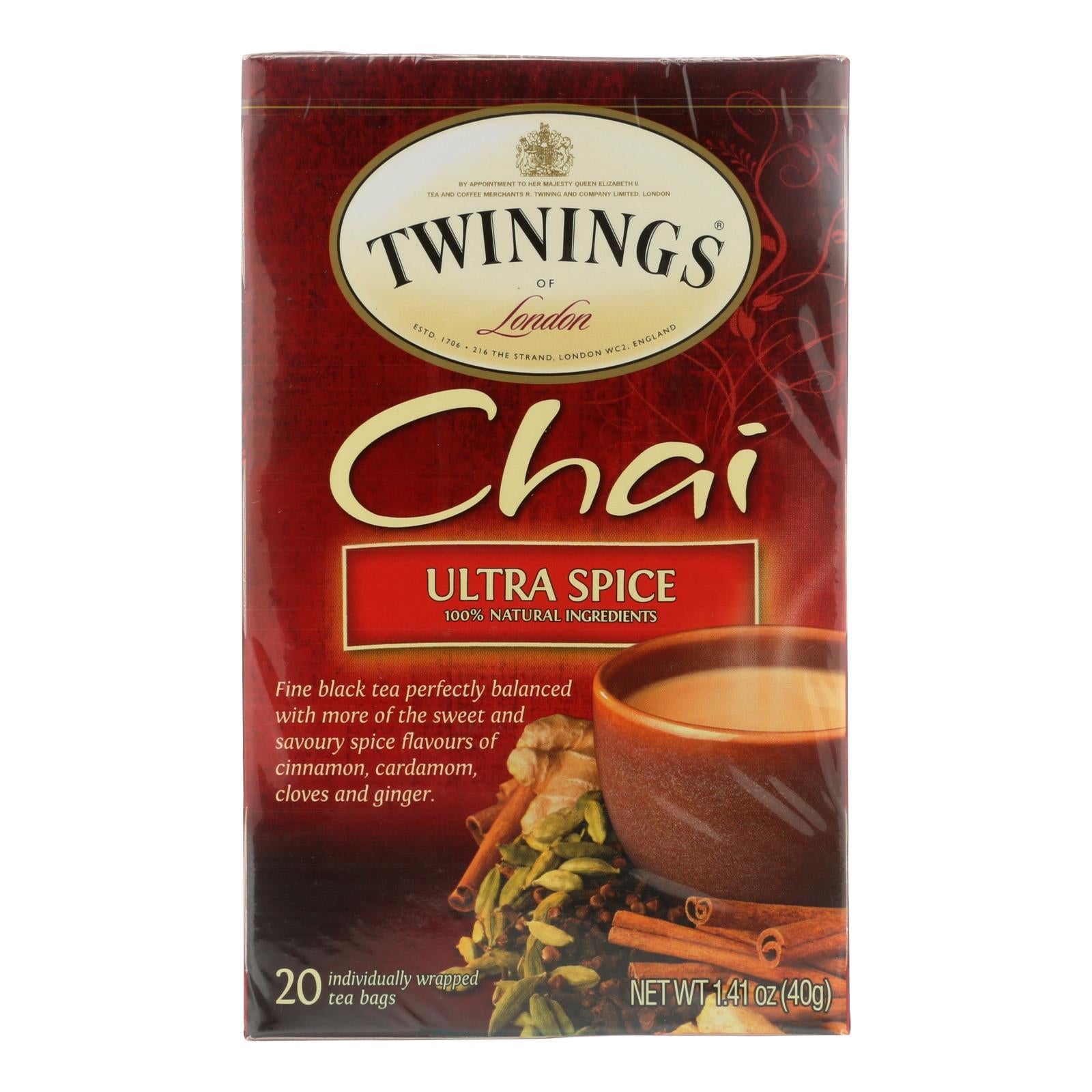 Twinings Chai Tea Ultra Spice (6 x 20 Count Tea Bags)