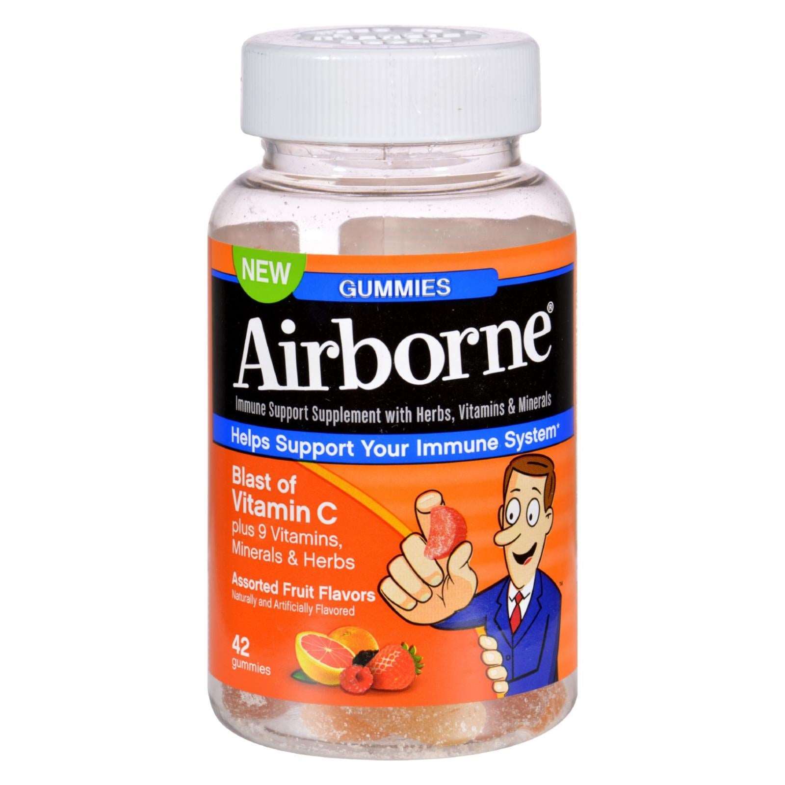 Airborne Adult Gummies: Immune Support with 42 Assorted Fruit Flavors