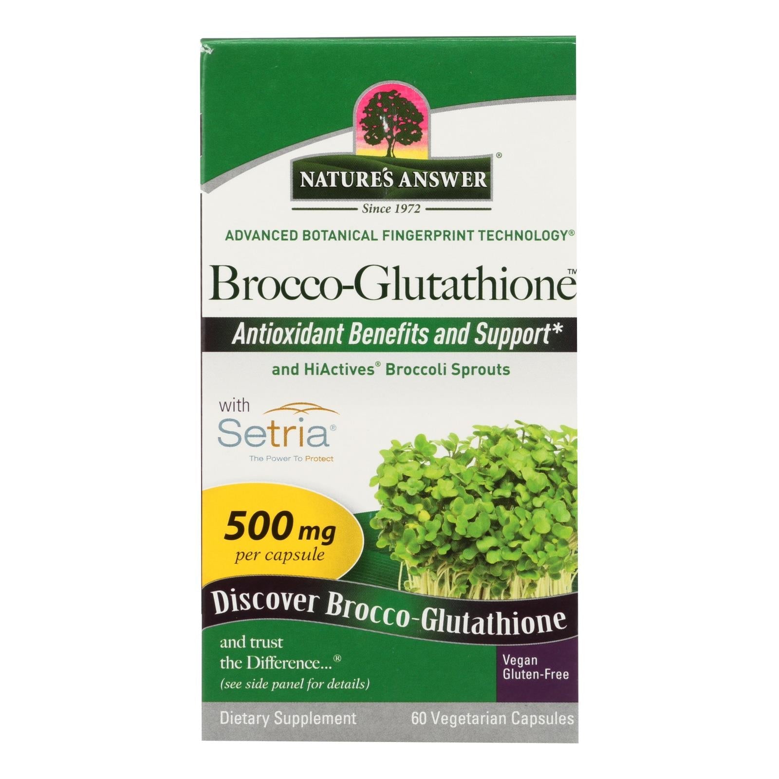 Nature's Answer BroccoReduced Glutathione for Liver Detox & Immune Support (60 Vegetarian Capsules)
