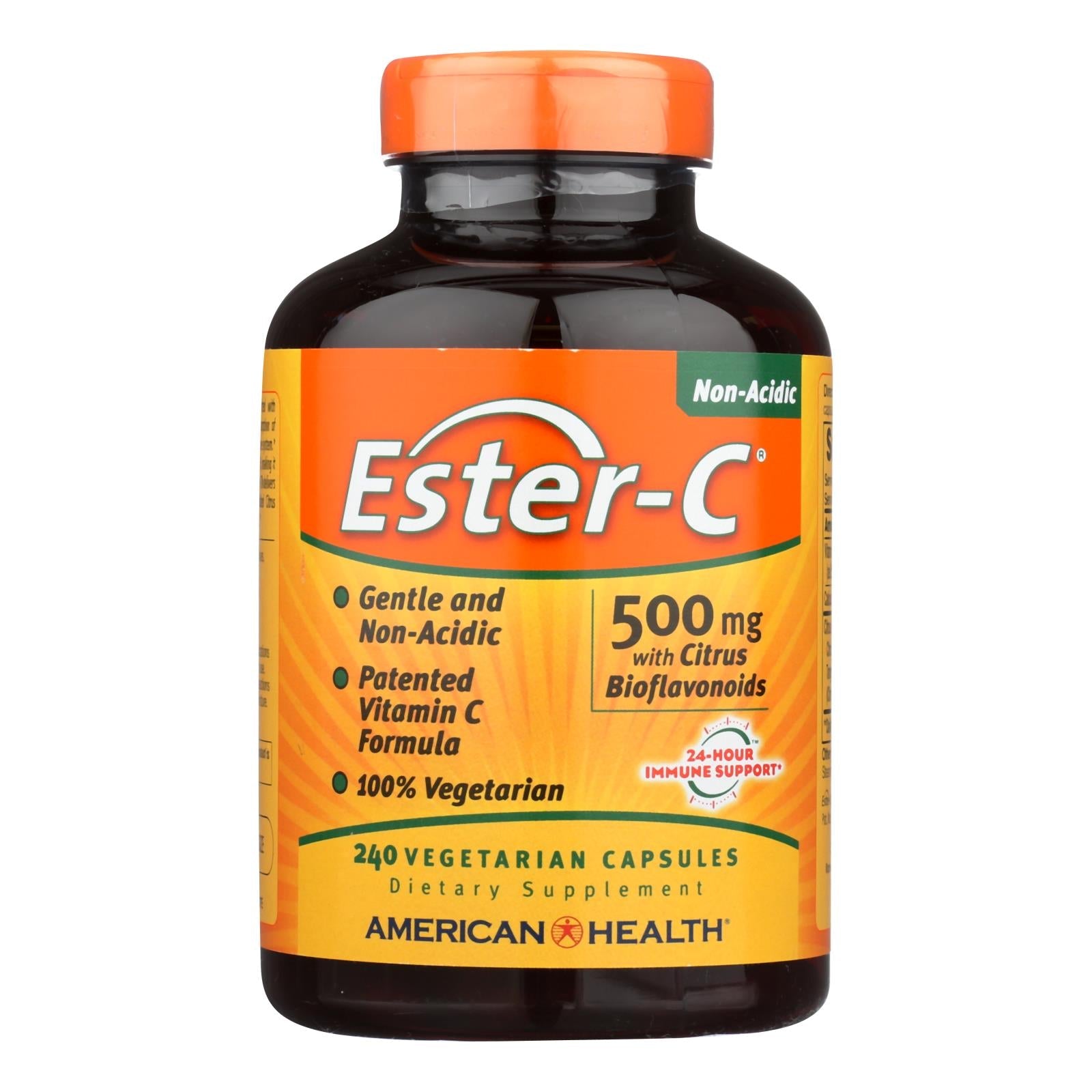 American Health Ester-C 500 mg Vegetarian Capsules - Enhanced Immune Support with Citrus Bioflavonoids (Pack of 240)