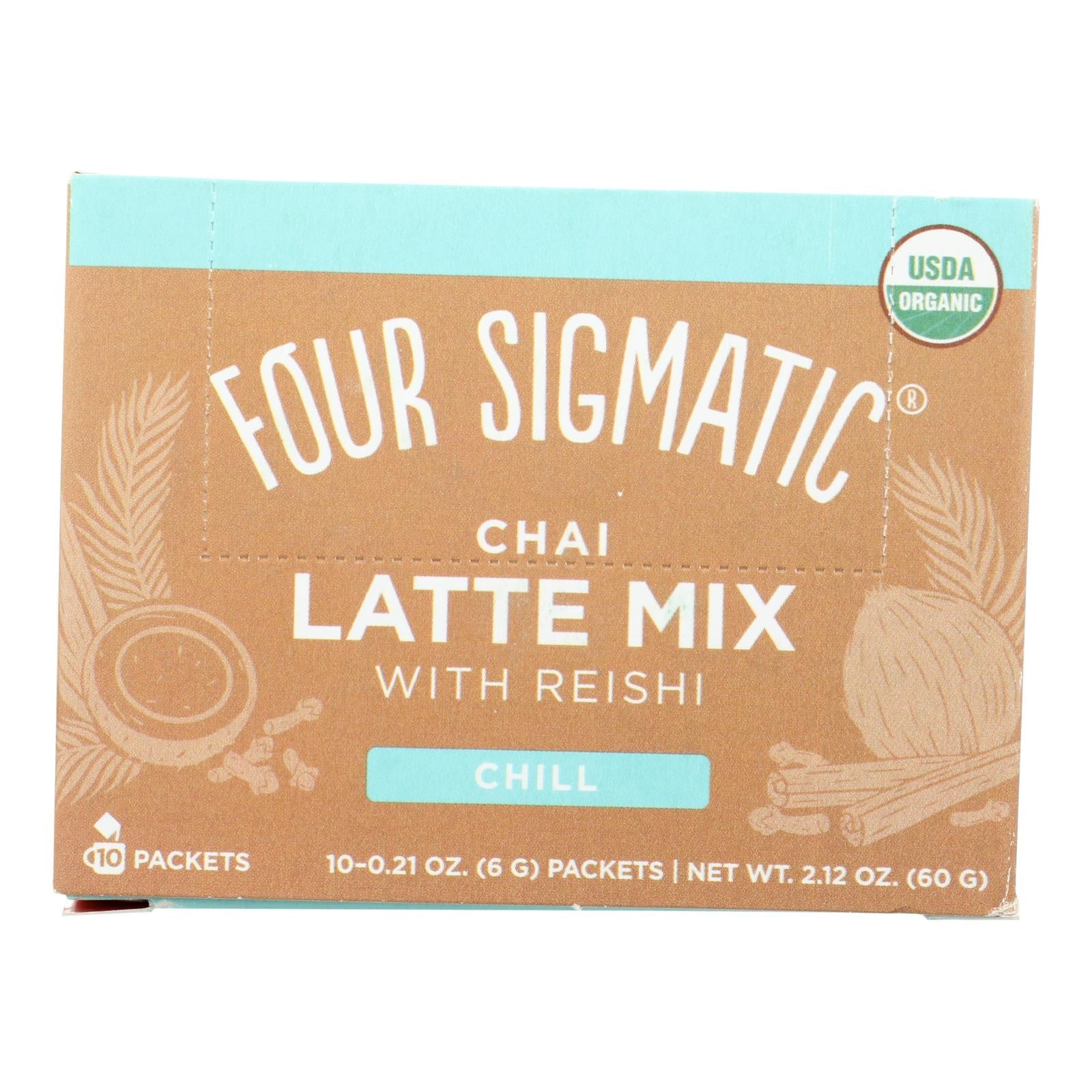 Four Sigmatic Organic Turkey Tail and Reishi Mushroom Chai Latte Mix (Pack of 10)