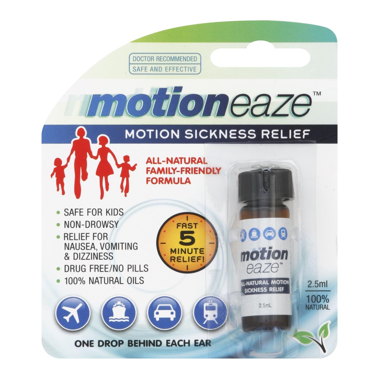MotionEaze 2.5ml Anti-Nausea Motion Sickness Relief (Pack of 6)