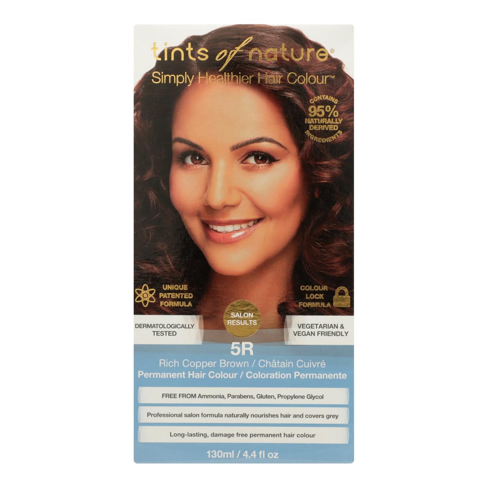 Tints of Nature 5R Rich Copper Brown Permanent Hair Dye - 4.4 Fl Oz