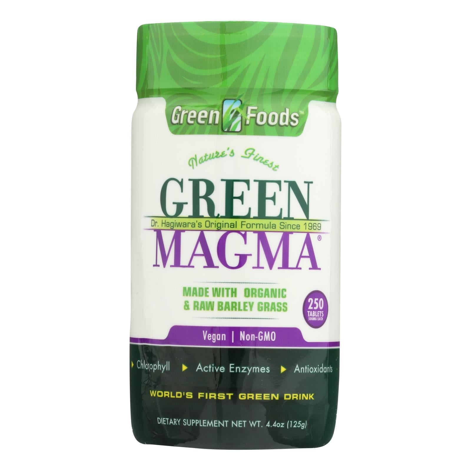 Green Foods Dr. Hagiwara Green Magma Barley Grass Juice Powder, 250 Tablets