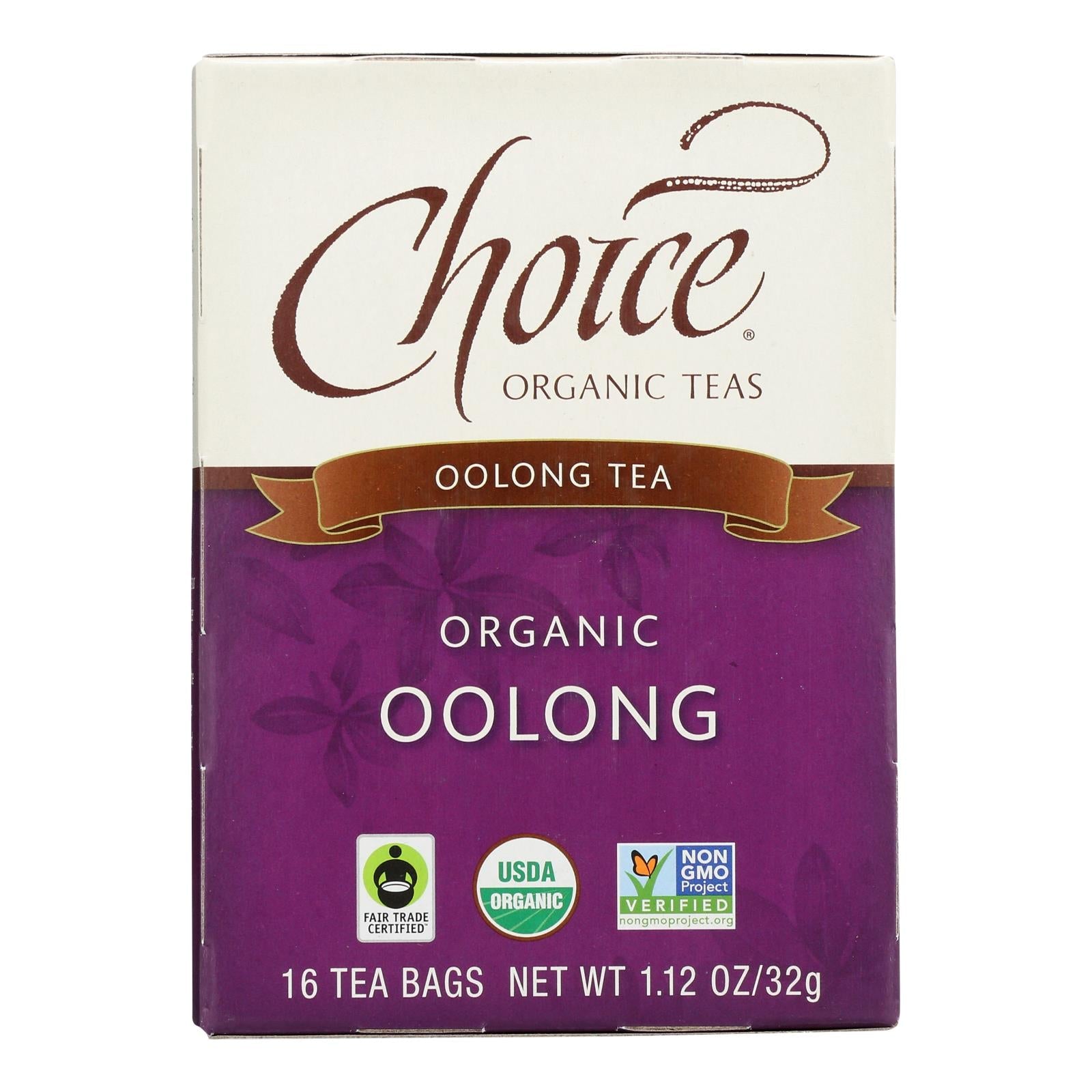 Choice Organic Teas Oolong Tea, Pack of 6 (16 Tea Bags per Pack)